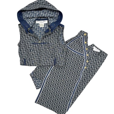 Dior Blue Logo Skirt Set