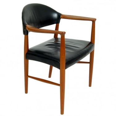 Kurt Olsen Teak and Leather Armchair