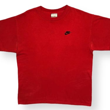 Vintage 90s/Y2K Nike Side Logo Swoosh Embroidered Essential T-Shirt Size Large 