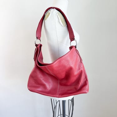 Vintage 2000s Red Leather Boho Bag 