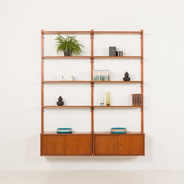 Danish mid-century wall unit in teak in Cadovius style, Denamrk 1960s 