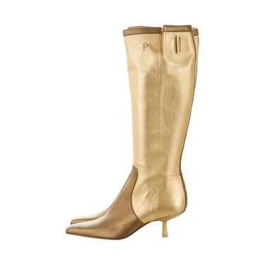 Gucci Gold Knee High Boots
