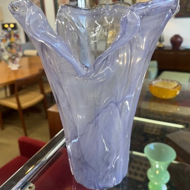 Large Lavender Stretch Glass Vase