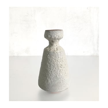 SHIPS NOW- Ceramic Stoneware Vase- Handmade- White Matte Crater Glaze - by Sara Paloma Pottery 