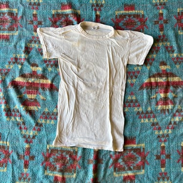 Vintage 1950s Thrashed Royal Klad Blank White Tee 