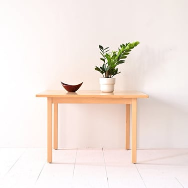 Vintage Scandinavian Wooden Coffee Table – Minimalist Square Design, Mid-Century Modern 