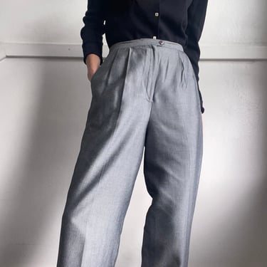 vintage grey woven high waist minimalist trouser size us 8 