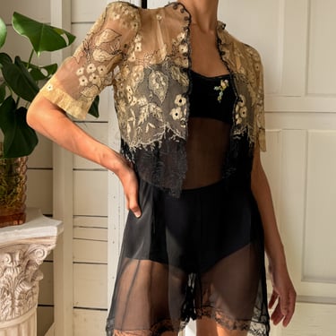 30s Two-Tone Lace Jacket | S-M