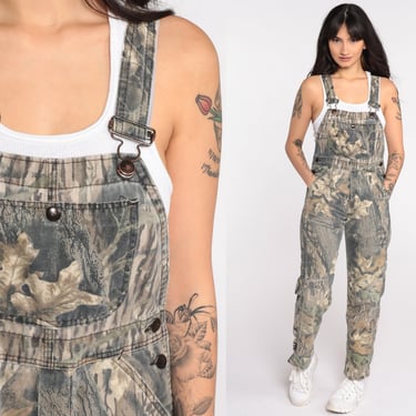 Camouflage Overalls 90s Pants Hunting Pants Bib Camo OVERALLS Army Pants Camo Realtree Dungarees Vintage Extra Small xs Petite 
