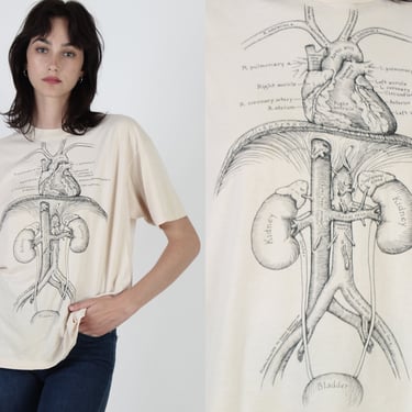 Vintage 1978 Dr. Leslie Arwin T Shirt, 70s Human Anatomy Anatomical Tee, 70s Body Tee XL 
