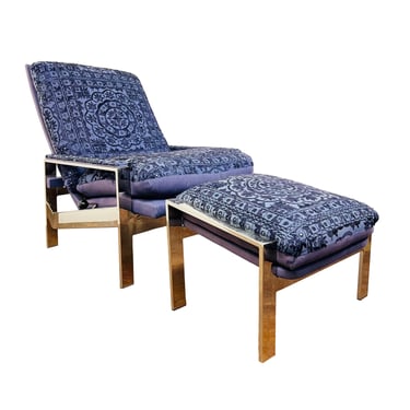 #1218 Reclining Lounge Chair and Ottoman in the Style of Milo Baughman