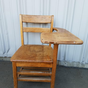 Vintage Wood School Desk Chair 21.25 x 32 x 24