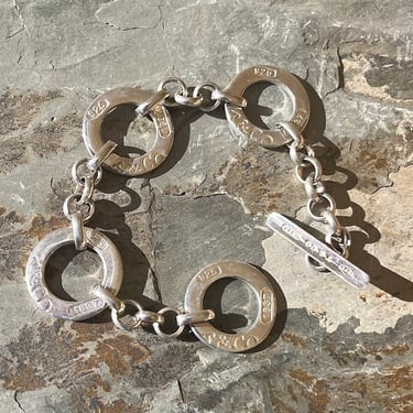 Tiffany and Company Sterling Silver T&CO 1837 Four Ring Toggle Bracelet 