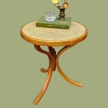 LOCAL PICKUP ONLY ———— Vintage Cane and Bentwood Side Table 