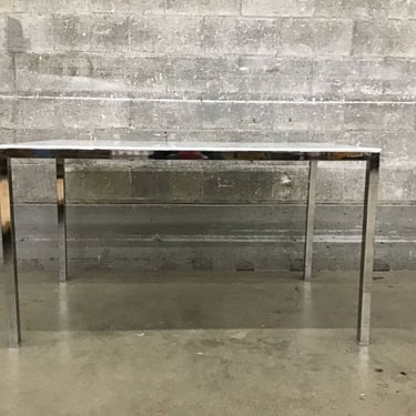 Modern Glass &amp; Steel Table (Seattle)