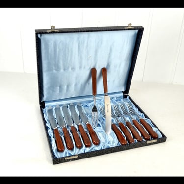 Catalin Cutlery 6 Knives 6 Forks 30s Amber Honey Colors Bakelite Art Deco Vintage Katalin Faturan 