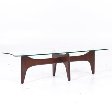 Adrian Pearsall Mid Century Walnut and Glass Stingray Coffee Table - mcm 