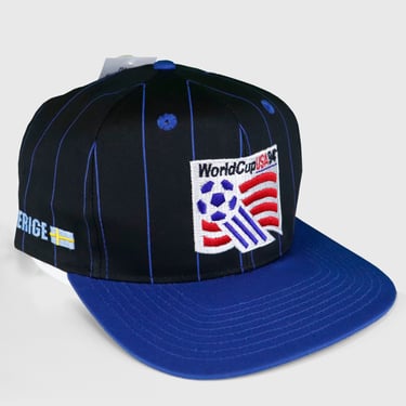 Vintage 1994 Worlds Cup USA Svrige Deadstock Hat Sz O/S