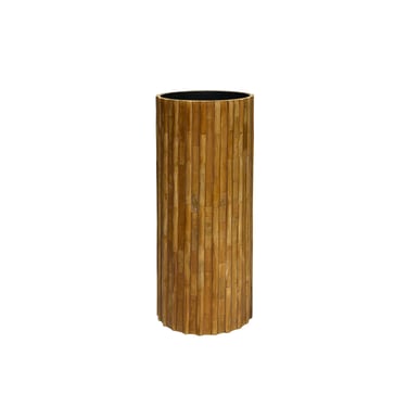 Bamboo Strips Pattern Round Column Shape Umbrella Holder Stand ws3999E 