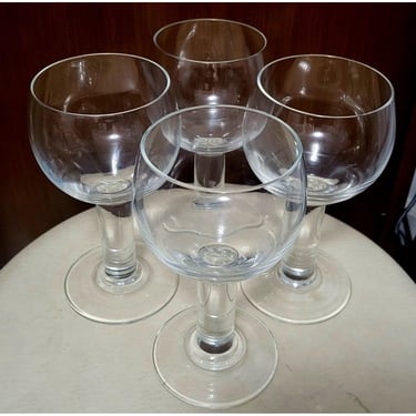 4 Vintage Orrefors Column Water Goblets, 16oz Clear Blown Crystal Glasses, 1970s Mid Century Modern, Vintage Barware 