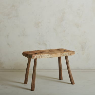 Primitive Pine Wood Table, France 1950s