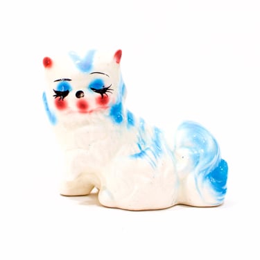 VINTAGE: Ceramic Cat Figurine - Handcrafted - Hand Painted - Gift Idea - SKU 24-C-00010652 