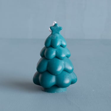 Bubbly Xmas Tree Candle in Teal