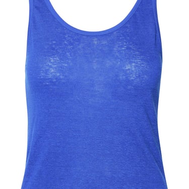 Golden Goose Blue Linen Tank Top Woman