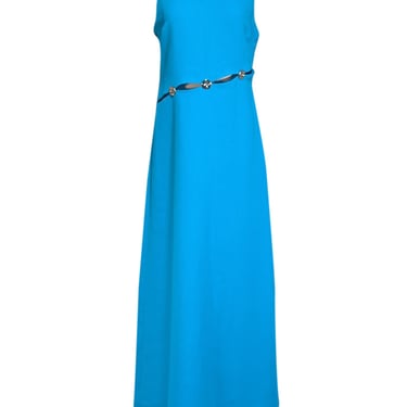 Simon Miller - Aqua Blue Sleeveless Dress w/ Silver Waist Buttons & Cut Outs Sz 12