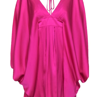 Trina Turk - Hot Pink Silk Blend Dolman Cold Shoulder Dress Sz 4
