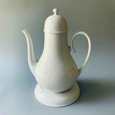 Vintage Rosenthal Continental Romance Pattern White Porcelain Coffee Pot with Stand 