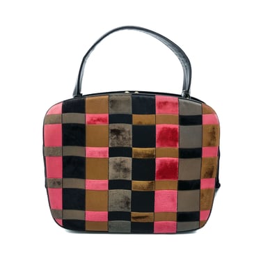 1960s Harry Rosenfeld Velour Checkerboard Bag