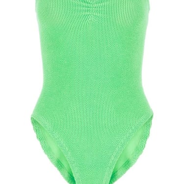 HUNZA G Fluo Green Stretch Nylon Brooke Swimsuit