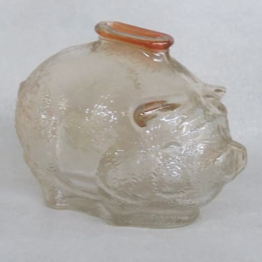 Anchor Hocking Marigold Iridescent Textured Glass Small Piggy Bank 3932B