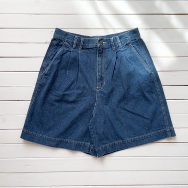 high waisted shorts 80s 90s vintage Liz Claiborne pleated jean shorts 