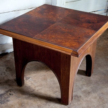 1922 Antique Texan Mission Walnut Burl Brunching Side Table 