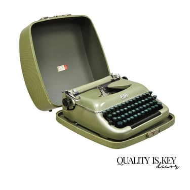 Vintage Erika Model 10 Germany Pearl Green Manual Portable Typewriter in Case