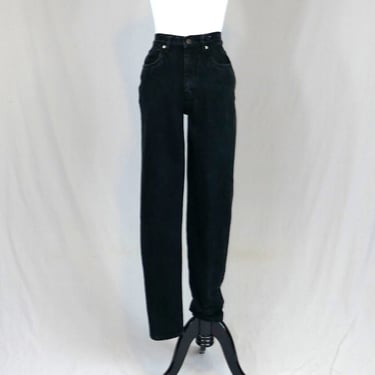 90s Rio Black Jeans - 24" waist - Tapered Leg - Vintage 1990s - 31.5" inseam Long 