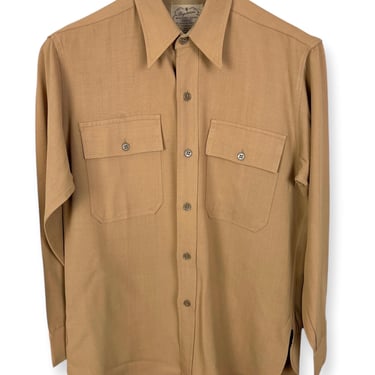 Vintage 1940s Yale Regulation Military Wool Work Shirt ~ M ~ 40s Workwear ~ Gussets ~ Spearpoint Collar 