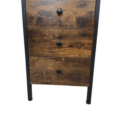 Rustic Brown 3 Drawer Wood Nightstand EK221-194+