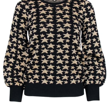 Parker - Black Knit Sweater w/ Gold Stars Sz S
