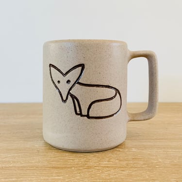 Mid Century Pigeon Forge Pottery Fox Mug Coffee Mug 