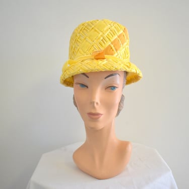 1960s Coronet Mod Yellow Straw Hat 