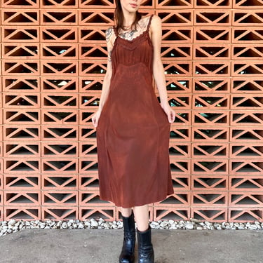 Rust 40's Over Dyed Slip Dress