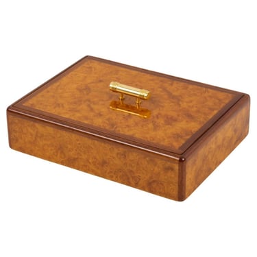 Christian Dior Burl Wood and Brass Box, 1980s