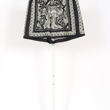Frances Silk Short - Black/Ivory Paisley