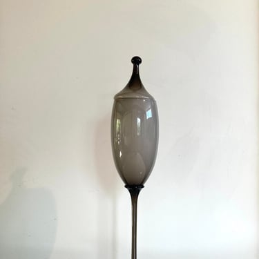 Vintage Empoli tall apothecary in graduated grey cased handblown glass 