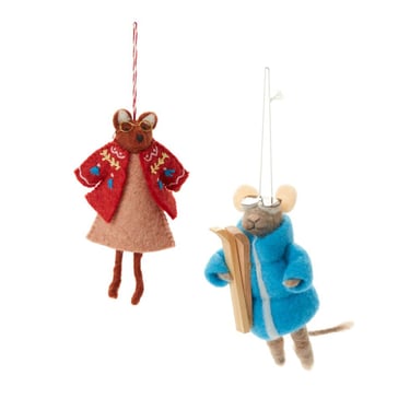 Mr. & Mrs. Mouse Felted Ornaments