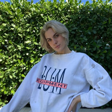 1991 Vintage B.U.M. Sweatshirt / BUM Equipment Sweatshirt / Unisex / Gender Neutral / Boxy Cropped Pullover Sweatshirt 