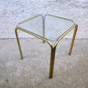 Vintage Coffee Table/ Golden Metal Coffee Table/ Golden Coffee Table/ Mid Century Table/ Retro Glass Table/ Retro Home Decor/ 80s 